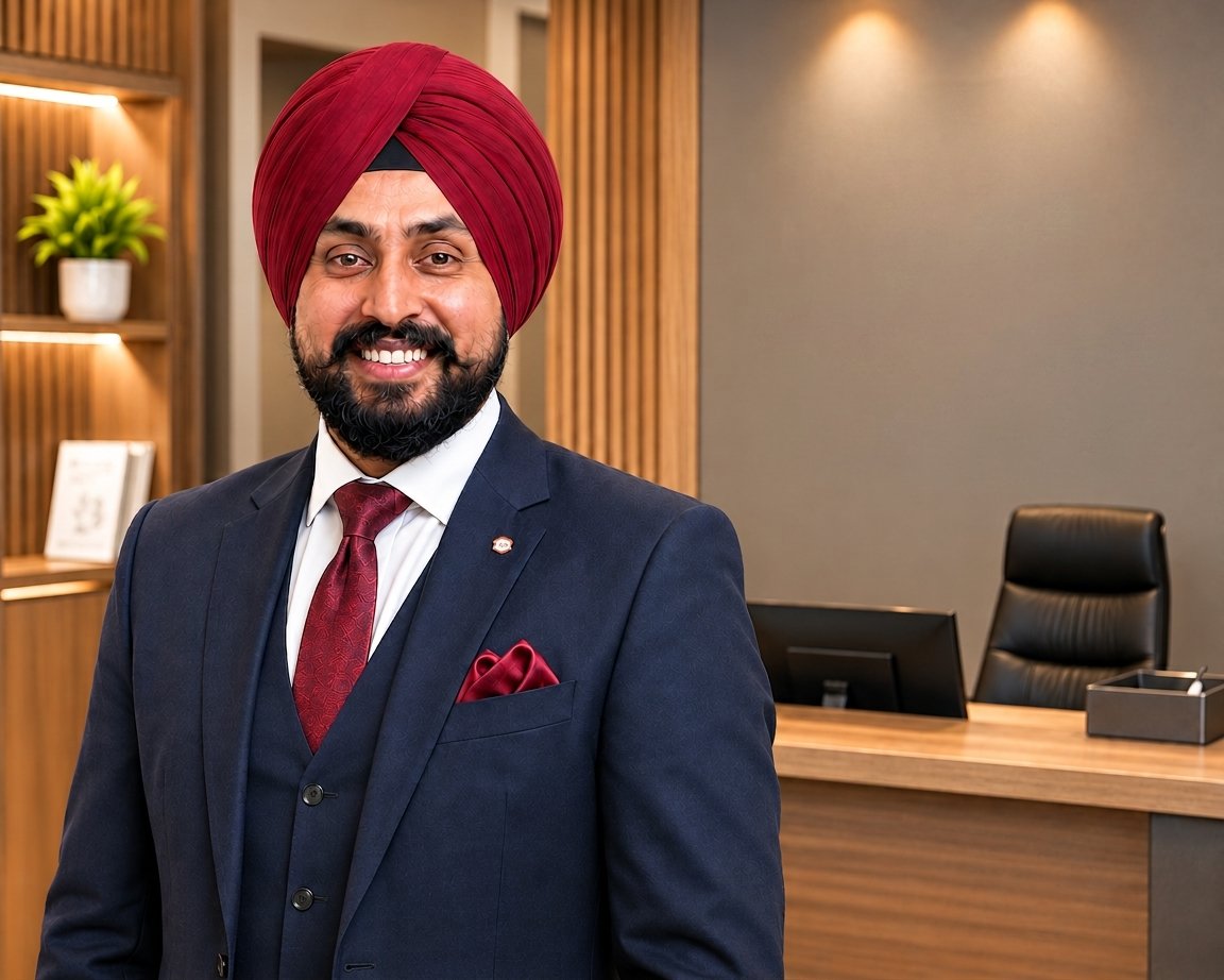 Kularpan Singh at his desk
